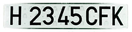 Placa Matrícula Larga Vehículo Histórico · Aluminio 520x110mm