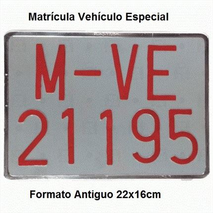 Matrícula Vehículo Especial Antigua · Aluminio 220x160 mm