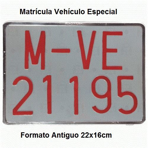 Matrícula corta de coche homolgada y de aluminio