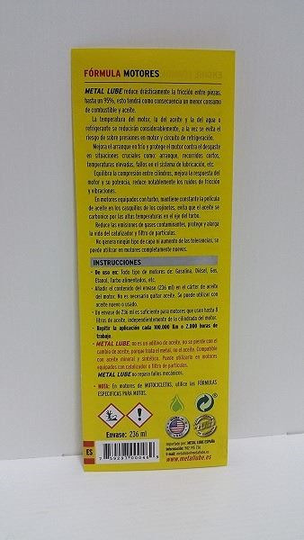 Metal Lube Tratamiento Antifricción · Fórmula Motores 236ml (3)