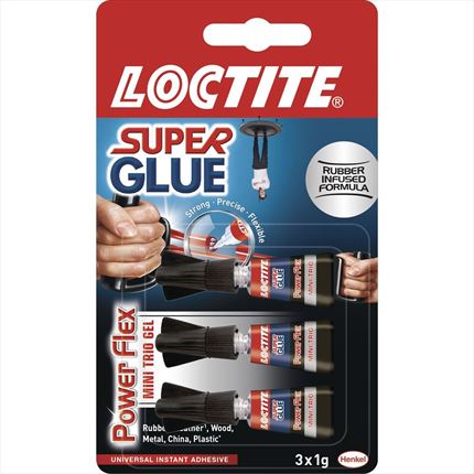 Mini Trio Loctite Super Glue 3 Power Flex 3x1g