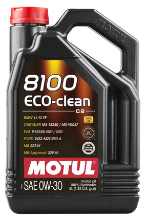 Motul 0W30 8100 Eco-Clean C2 · Nueva Fórmula · 5 Litros