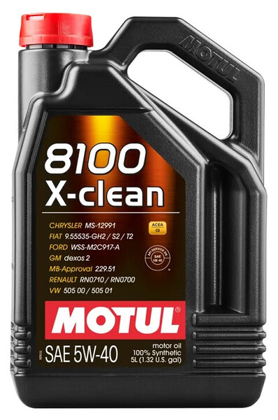 Motul 5W40 8100 X-Clean C3 · 100% Sintético · 5 Litros