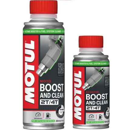 Motul Boost & Clean Moto · 2 y 4 Tiempos · Aditivo Potenciador