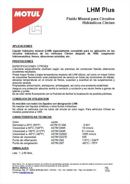 Motul LHM+ Hidráulico Suspensiones · 1 litro (1)