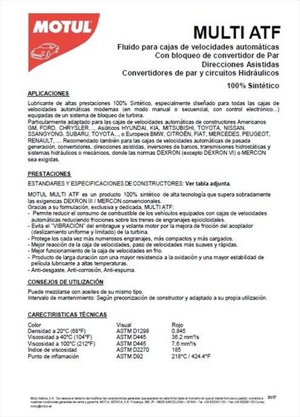 Motul Multi ATF Transmisión y Dirección · 1 litro (1)