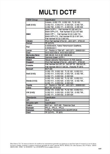 Motul Multi DCTF Transmisión Doble Embrague · 1 litro (2)