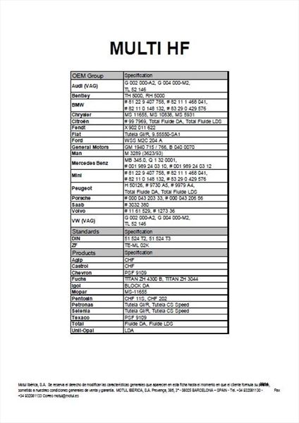 Motul Multi HF Hidráulico y Dirección · 1 litro (2)