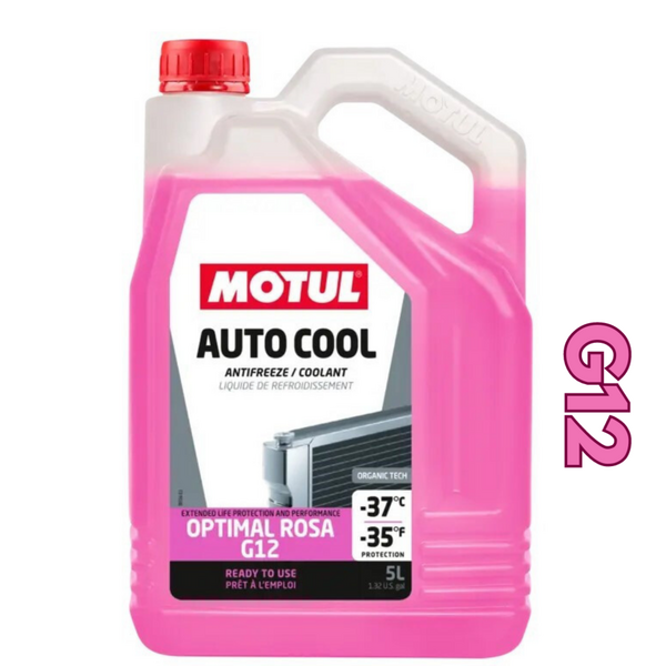Motul G12 Optimal Auto Cool Organic Tech · -37ºC Nivel G12+ Rosa · 5 litros