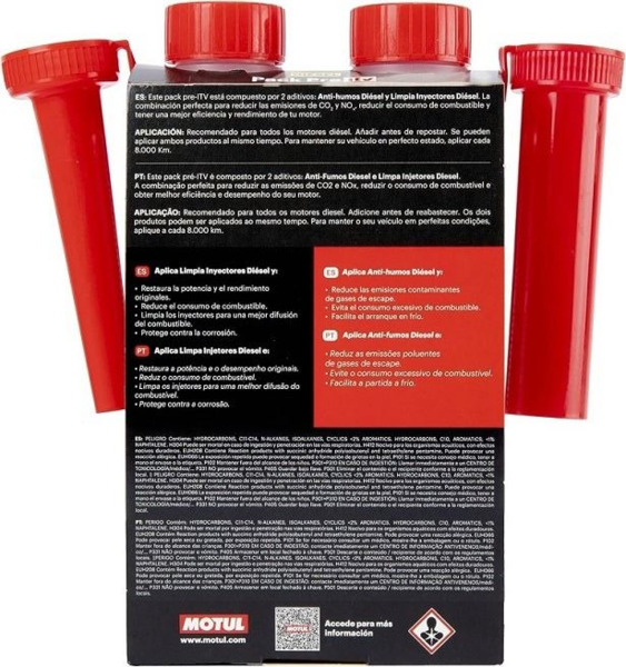Motul Pack Pre-ITV Diésel · Limpiador Sistema Inyección y Antihumos (2)
