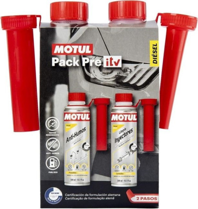 Motul Pack Pre-ITV Diésel · Limpiador Sistema Inyección y Antihumos