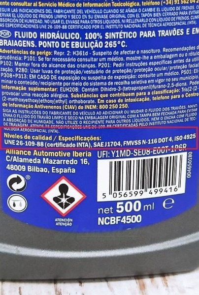 NAPA DOT4 · Líquido de Frenos y Embragues · 500ml (3)