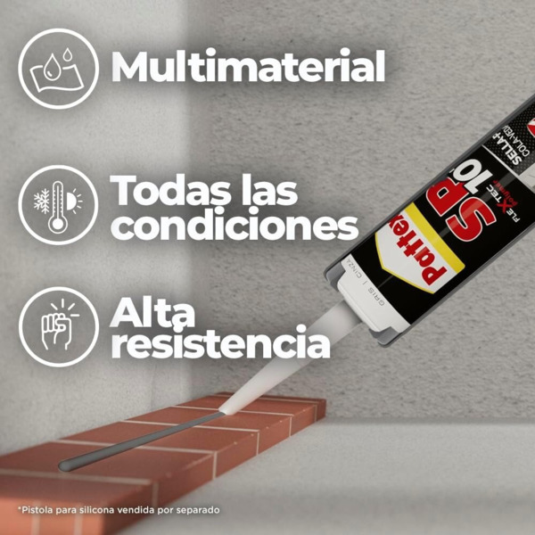 Pattex SP101 Gris · Adhesivo Sellador Juntas · Universal · Cartucho (2)