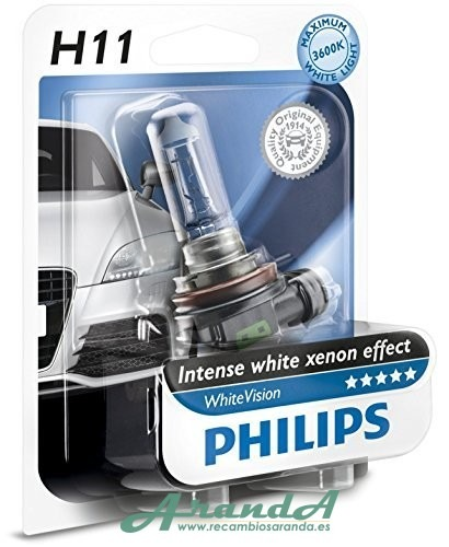 Philips H11 Xenon Whitevision Estuche 1 Bombilla