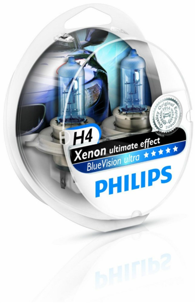 PHILIPS H4 XENON BLUEVISION ULTRA ESTUCHE 2 BOMBILLAS