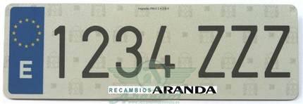 Placa Acrílica Corta Europea · Estilo Alfa Romeo 340x110mm