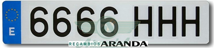 Matrícula Acrílica Larga Europea · ABS 520x110 mm
