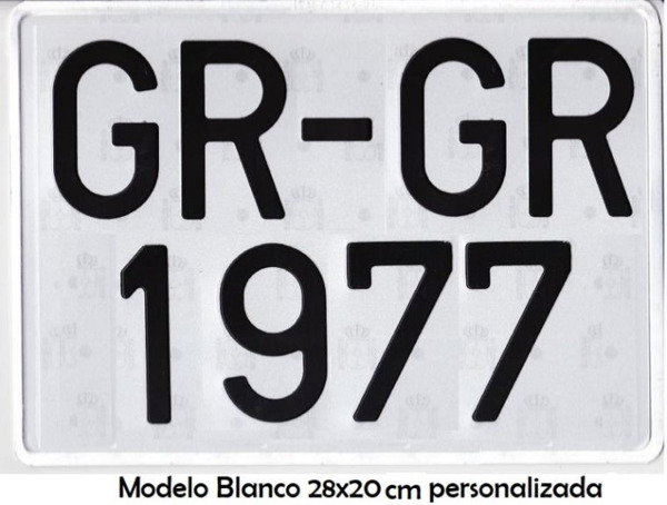 Placas de Matrícula Personalizadas · Aluminio · Colores y Medidas (1)