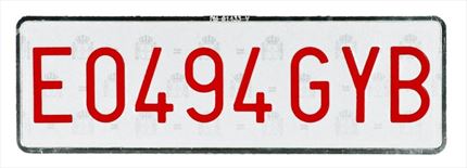 Placa Aluminio Vehículo Especial 340x110 Corta