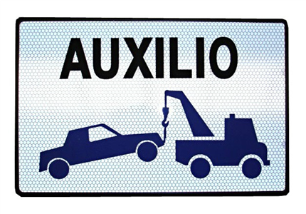 Placa Auxilio Grúa 340x220
