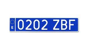 Placa Matrícula Taxis y VTC · Azul Acrílica 520x110 mm (2)
