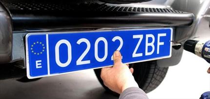 Placa Matrícula Azul para Taxis y VTC Acrílica 52x11cm