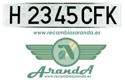 Placa Matrícula Larga Vehículo Histórico · Aluminio 520x110mm