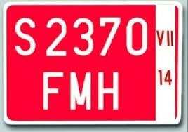 Placa Matrícula Roja Temporal Moto · Aluminio 220x160 mm