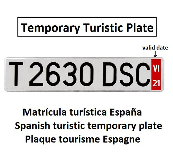 Placa Matrícula Turística Larga · Aluminio 520x110 mm