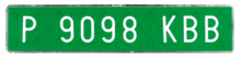 Placa Matrícula Verde Temporal · Aluminio 520x110 mm