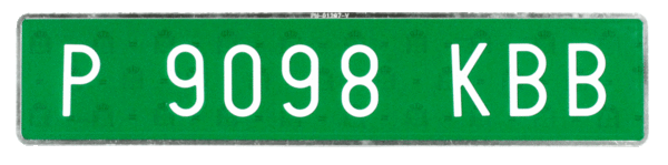 Placa Matrícula Verde Temporal · Aluminio 520x110 mm