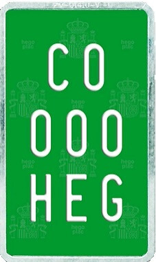 Placa Matrícula Verde Temporal Ciclomotor · Acrílica 100x165 mm