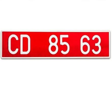 Placa Roja con Letras Blancas (Rojo con Letras Blancas - 52x11cm)