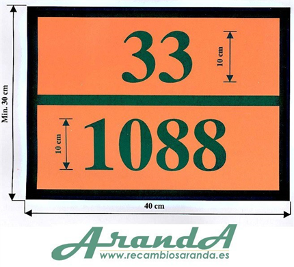 Placa ADR Mercancías Peligrosas 400x300 mm