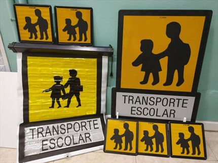 Señal V-10 Placa Transporte Escolar (Varios Modelos)