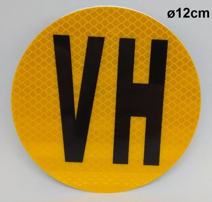 Placa VH amarilla. Señal vehículo histórico. 100% homologada
