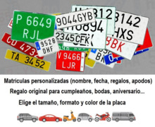Matrículas Personalizadas en Aluminio · Colores y Medidas