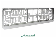 Marco Portamatrículas · Efecto Carbono · Color Plata · 53x14