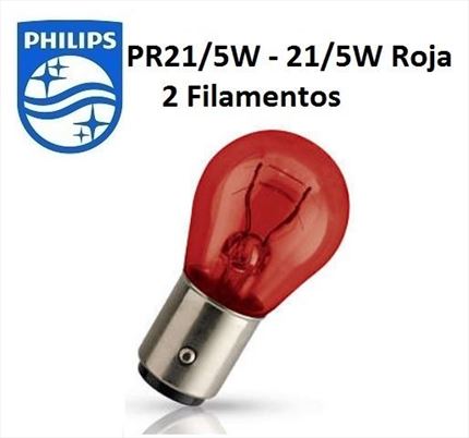 PR21/5W Philips Lámpara Roja 2 Polos 12V 21/5W