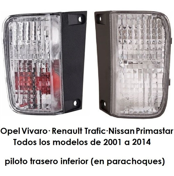 Renault Trafic, Opel Vivaro, Nissan Primastar (2001-2014) · Piloto Trasero Inferior