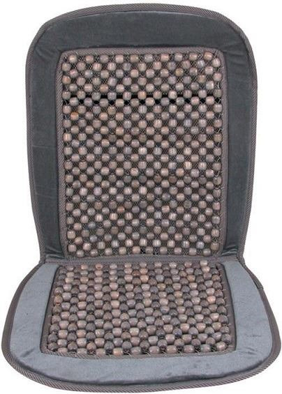 Respaldo Cubreasiento Bolas Madera. Acolchado. Color Gris