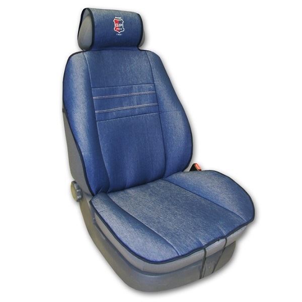 Respaldo Protector Cubre Asiento Jeans. Color Azul