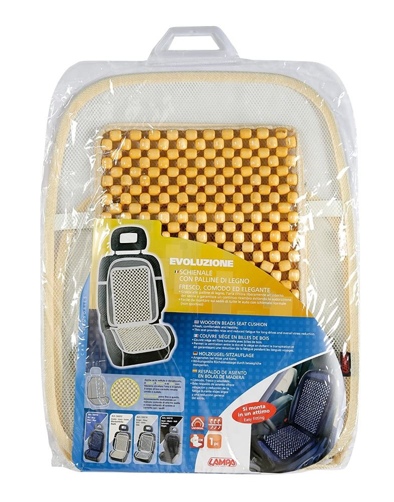 Cubreasiento Bolas Madera. Color Camel