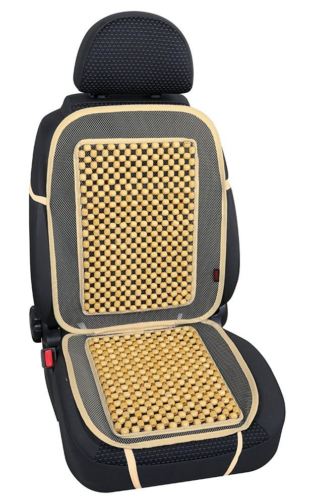 Cubreasiento Bolas Madera. Color Camel