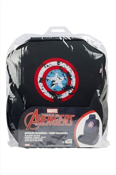Respaldo Cubre Asiento Capitán América. Color Negro (2)