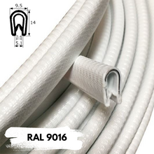 Rollo 50m Burlete 14x9mm Pvc Flexible · Interior metálico · Tamaño Estándar · Blanco