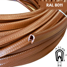 Rollo 50m Burlete 14x9mm Pvc Flexible · Interior metálico · Tamaño Estándar · Marrón oscuro