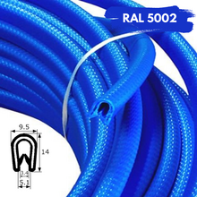 Rollo 50m Burlete 14x9mm Pvc Flexible · Interior metálico · Tamaño Estándar · Azul