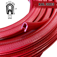 Rollo 50m Burlete 14x9mm Pvc Flexible · Interior metálico · Tamaño Estándar · Rojo Rubí