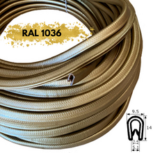 Rollo 50m Burlete 14x9mm Pvc Flexible · Interior metálico · Tamaño Estándar · Dorado